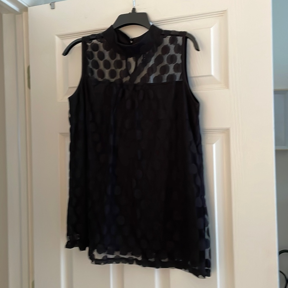 Luna Rae sleeveless illusion neck swing top
